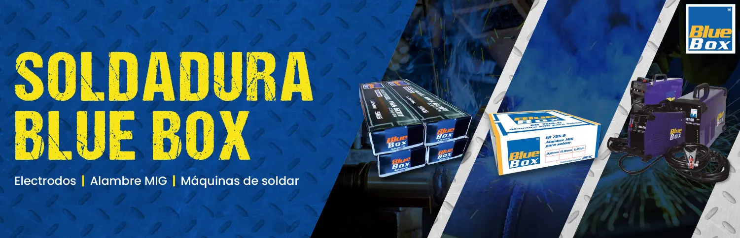 Soldadura Blue Box: electrodos, alambre MIG y máquinas de soldar.